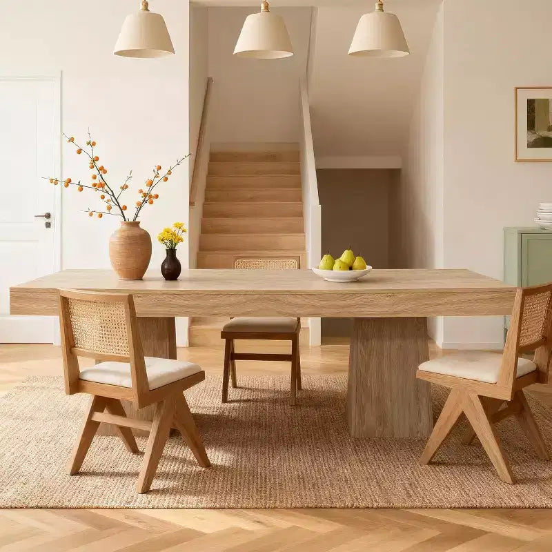 Tavolo da Pranzo Quadrato per Quattro Persone da 80 cm, Stile Moderno, Base in Legno, Adatto per Sale da Pranzo, Soggiorni e Appartamenti