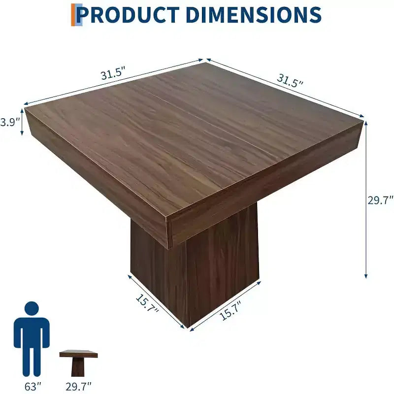 Tavolo da Pranzo Quadrato per Quattro Persone da 80 cm, Stile Moderno, Base in Legno, Adatto per Sale da Pranzo, Soggiorni e Appartamenti