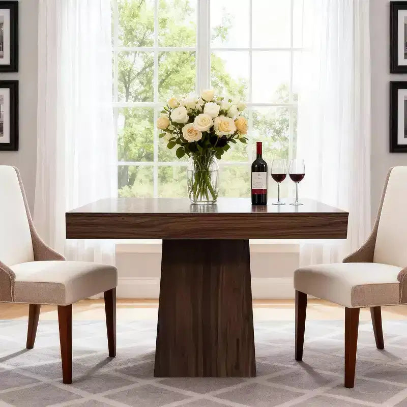 Tavolo da Pranzo Quadrato per Quattro Persone da 80 cm, Stile Moderno, Base in Legno, Adatto per Sale da Pranzo, Soggiorni e Appartamenti