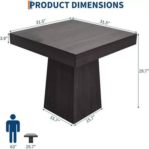 Tavolo da Pranzo Quadrato per Quattro Persone da 80 cm, Stile Moderno, Base in Legno, Adatto per Sale da Pranzo, Soggiorni e Appartamenti