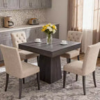 Tavolo da Pranzo Quadrato per Quattro Persone da 80 cm, Stile Moderno, Base in Legno, Adatto per Sale da Pranzo, Soggiorni e Appartamenti
