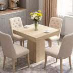 Tavolo da Pranzo Quadrato per Quattro Persone da 80 cm, Stile Moderno, Base in Legno, Adatto per Sale da Pranzo, Soggiorni e Appartamenti