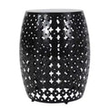 Large Metal Side Table - Black Finish for Living Room/Patio