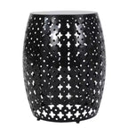 Large Metal Side Table - Black Finish for Living Room/Patio