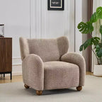 Christopher Knight Home Greer Sedia a pozzetto imbottita moderna in legno con schienale ad ali