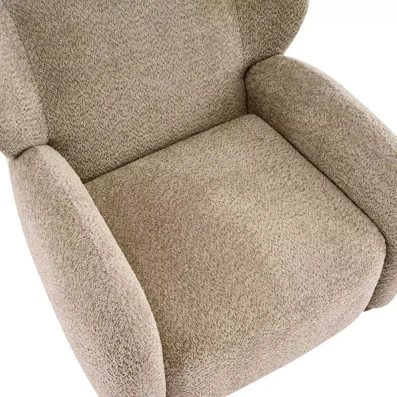 Christopher Knight Home Greer Sedia a pozzetto imbottita moderna in legno con schienale ad ali