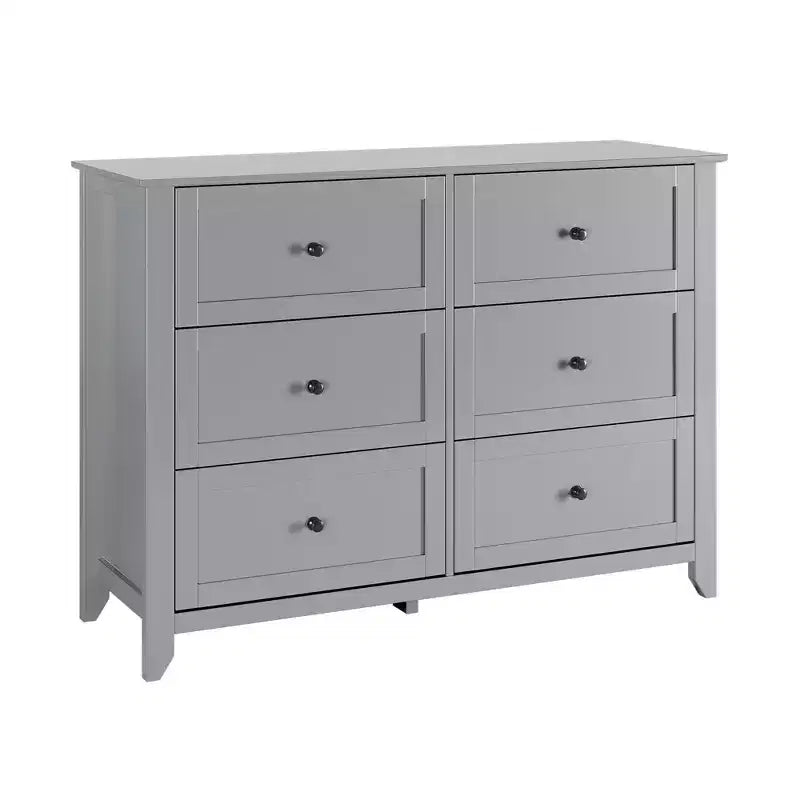 Comò a 6 cassetti per camera da letto, Comò grande con cassetti profondi e maniglie in metallo, Cassettiera moderna in legno per ingresso, corridoio