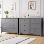 Comò a 6 cassetti per camera da letto, Comò grande con cassetti profondi e maniglie in metallo, Cassettiera moderna in legno per ingresso, corridoio