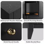 Comò a 6 cassetti per camera da letto, Comò grande con cassetti profondi e maniglie in metallo, Cassettiera moderna in legno per ingresso, corridoio