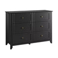 6 Drawer Dresser for Bedroom, Large Dresser with Deep Drawers & Metal Knobs, Modern Wooden Chests of Drawers for Entryway, Hallway