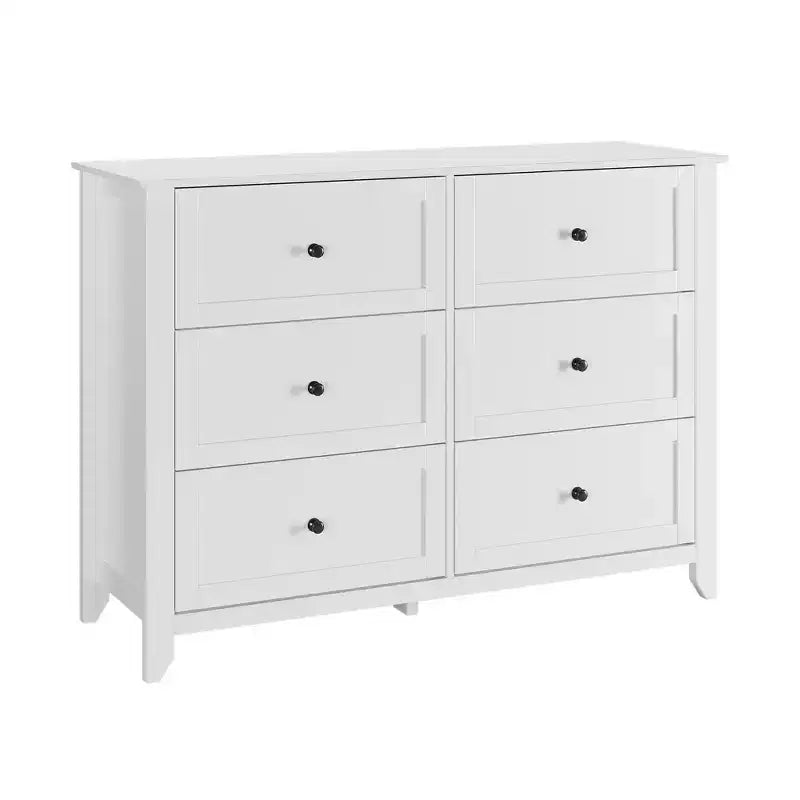 Comò a 6 cassetti per camera da letto, Comò grande con cassetti profondi e maniglie in metallo, Cassettiera moderna in legno per ingresso, corridoio