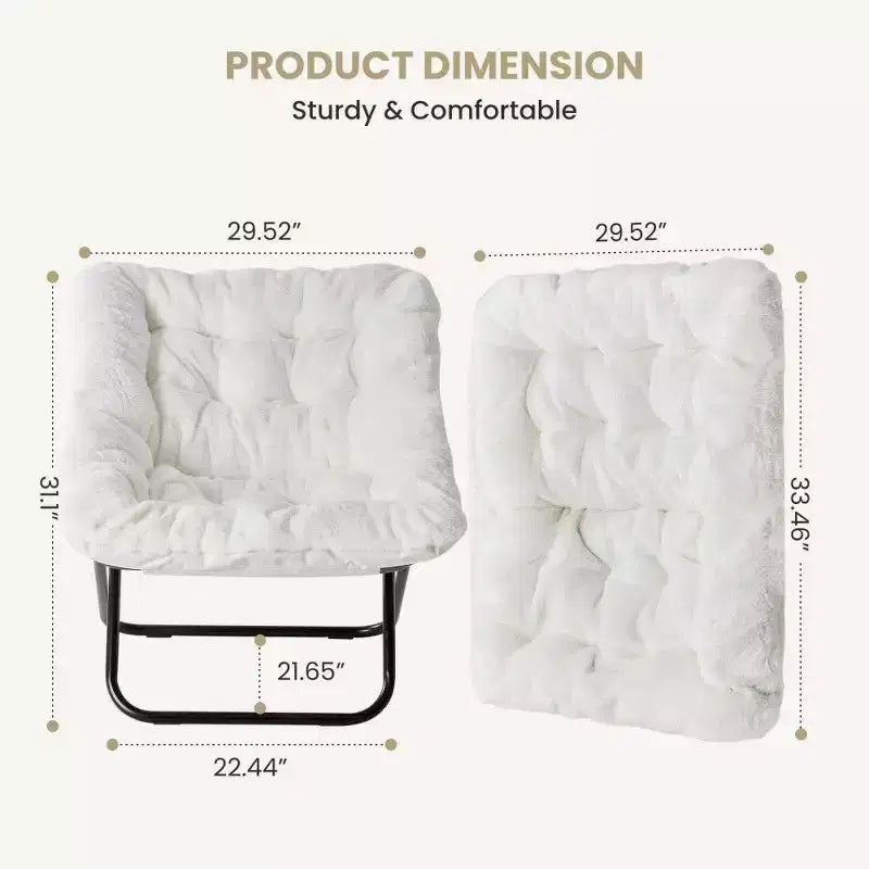 Poltrona Accent Grande in Ecopelliccia, Sedia Pieghevole da Salotto con Seduta Imbottita per Camera da Letto e Soggiorno