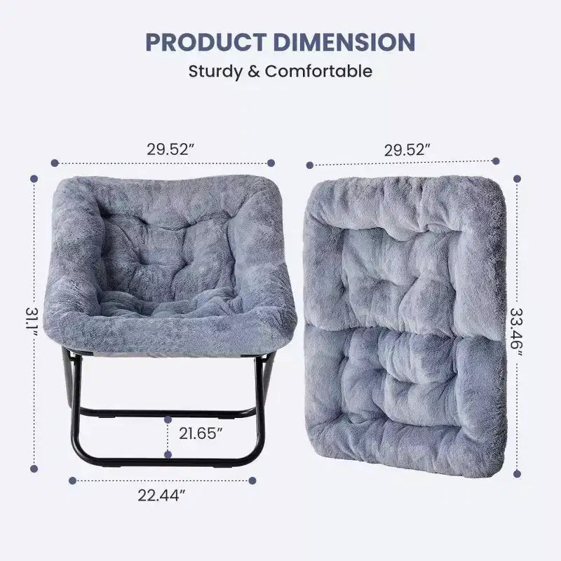 Poltrona Accent Grande in Ecopelliccia, Sedia Pieghevole da Salotto con Seduta Imbottita per Camera da Letto e Soggiorno