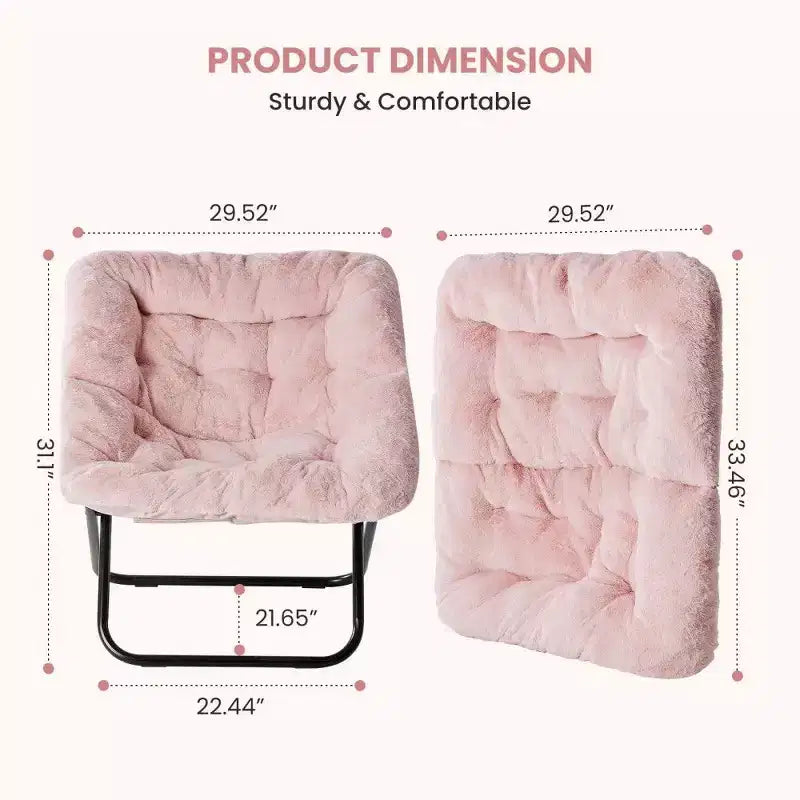 Poltrona Accent Grande in Ecopelliccia, Sedia Pieghevole da Salotto con Seduta Imbottita per Camera da Letto e Soggiorno
