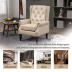 Poltrona con struttura in legno, Gambe robuste in legno, Soggiorno Camera da letto, PU nero