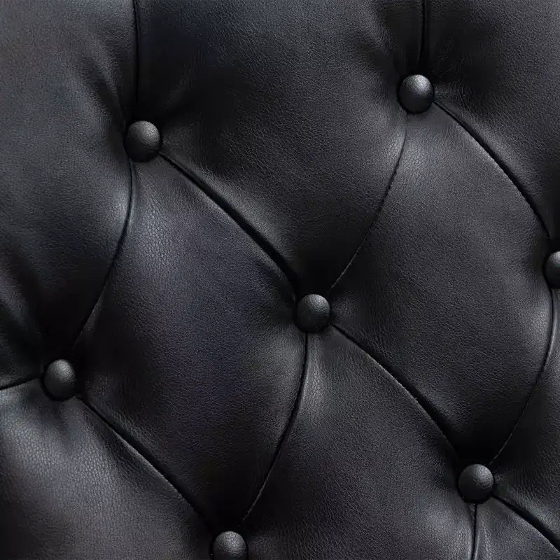 Poltrona con struttura in legno, Gambe robuste in legno, Soggiorno Camera da letto, PU nero