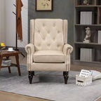 Poltrona con struttura in legno, Gambe robuste in legno, Soggiorno Camera da letto, PU nero