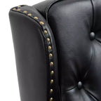 Poltrona con struttura in legno, Gambe robuste in legno, Soggiorno Camera da letto, PU nero