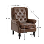 Poltrona con struttura in legno, Gambe robuste in legno, Soggiorno Camera da letto, PU nero