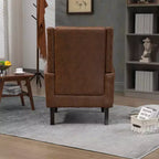 Poltrona con struttura in legno, Gambe robuste in legno, Soggiorno Camera da letto, PU nero