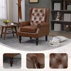 Poltrona con struttura in legno, Gambe robuste in legno, Soggiorno Camera da letto, PU nero