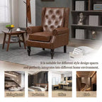 Poltrona con struttura in legno, Gambe robuste in legno, Soggiorno Camera da letto, PU nero