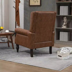 Poltrona con struttura in legno, Gambe robuste in legno, Soggiorno Camera da letto, PU nero