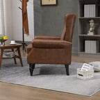 Poltrona con struttura in legno, Gambe robuste in legno, Soggiorno Camera da letto, PU nero