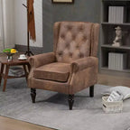 Poltrona con struttura in legno, Gambe robuste in legno, Soggiorno Camera da letto, PU nero