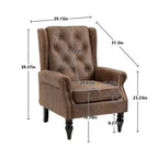 Poltrona con struttura in legno, Gambe robuste in legno, Soggiorno Camera da letto, PU nero