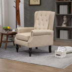 Poltrona con struttura in legno, Gambe robuste in legno, Soggiorno Camera da letto, PU nero