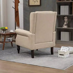 Poltrona con struttura in legno, Gambe robuste in legno, Soggiorno Camera da letto, PU nero