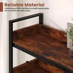 Libreria a 5 livelli, libreria angolare reversibile a forma di L, libreria industriale in legno da 65" con ripiani aperti e struttura in metallo, piedini regolabili