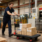 Carrello Piattaforma Robusto 1000 libbre con Gabbia, Carrelli Pieghevoli con Ruote, Carrelli Dolly Pieghevoli con Cesto