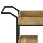 Carrello Bar Naturale - Carrello Portabevande con Supporti per Bicchieri, Legno di Mango e Ferro