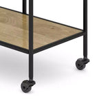 Carrello Bar Naturale - Carrello Portabevande con Supporti per Bicchieri, Legno di Mango e Ferro