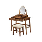 Lorna Mobile Trucco Tradizionale in Legno con Sgabello, 6 Cassetti, Specchio Regolabile - Linon: Tavolo da Toeletta, Contenitore Trucchi