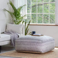 Rincon Ottoman Gray/Ivory - Anji Mountain: Contemporary Handmade Square Upholstered Furniture, Ombre Design, 35"x35"x16"