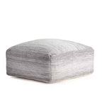 Ottoman Grigio/Avorio - Mobile Imbottito Quadrato Contemporaneo Fatto a Mano, Design Ombre, 35"x35"x16"