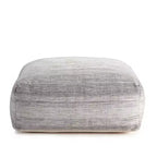 Ottoman Grigio/Avorio - Mobile Imbottito Quadrato Contemporaneo Fatto a Mano, Design Ombre, 35"x35"x16"