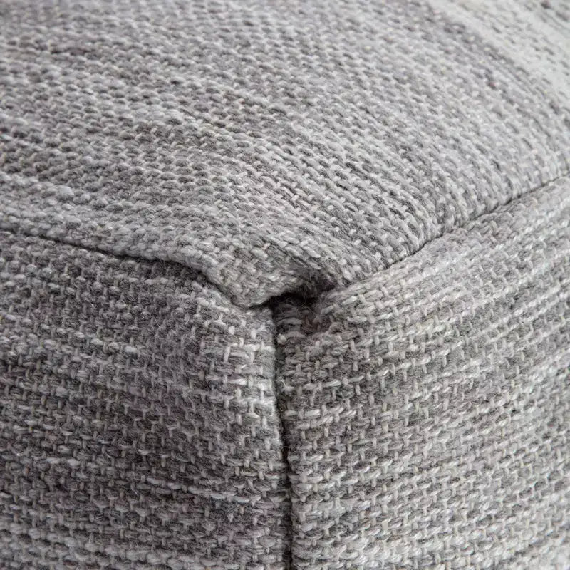 Ottoman Grigio/Avorio - Mobile Imbottito Quadrato Contemporaneo Fatto a Mano, Design Ombre, 35"x35"x16"