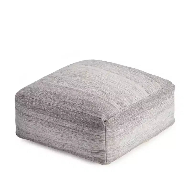 Ottoman Grigio/Avorio - Mobile Imbottito Quadrato Contemporaneo Fatto a Mano, Design Ombre, 35"x35"x16"