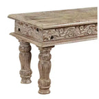 Panca intagliata in legno di mare marrone - Design rustico con venature del legno per camera da letto, ingresso