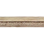 Panca intagliata in legno di mare marrone - Design rustico con venature del legno per camera da letto, ingresso