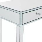 Consolle Scrivania Specchio Glam e Legno Argento