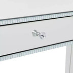 Consolle Scrivania Specchio Glam e Legno Argento