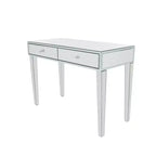 Consolle Scrivania Specchio Glam e Legno Argento