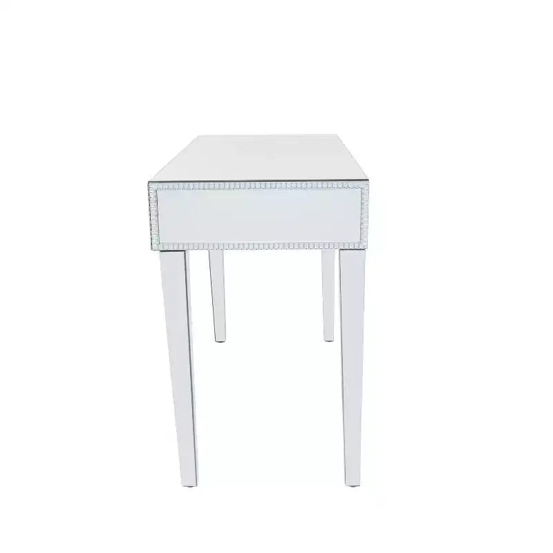 Consolle Scrivania Specchio Glam e Legno Argento