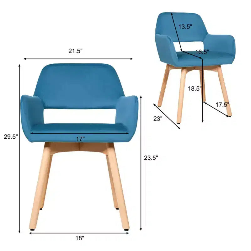 Poltrone Accent Moderne Tessuto Velluto Sedie da Tempo Libero Club Ospiti Gialle/Blu/Grigie