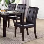 Simple Relax Set di 2 sedie da pranzo imbottite Leroux con bottoni trapuntati, marrone scuro